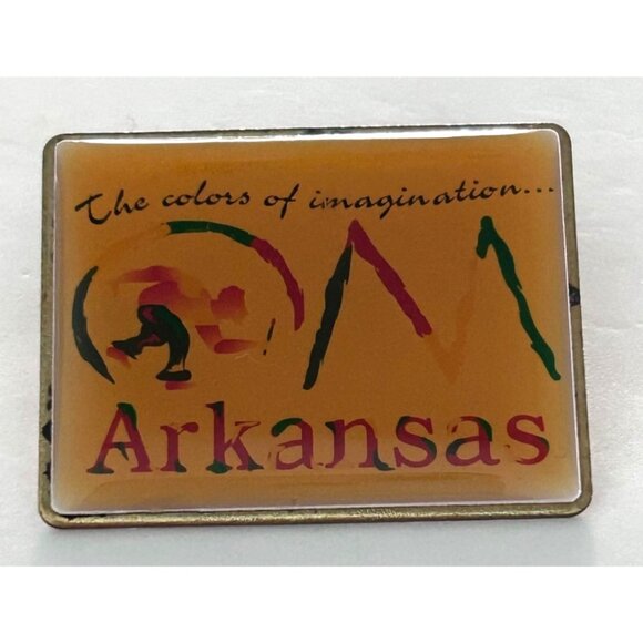 Vintage Odyssey of the Mind Arkansas OM Lapel Pin - Picture 1 of 3